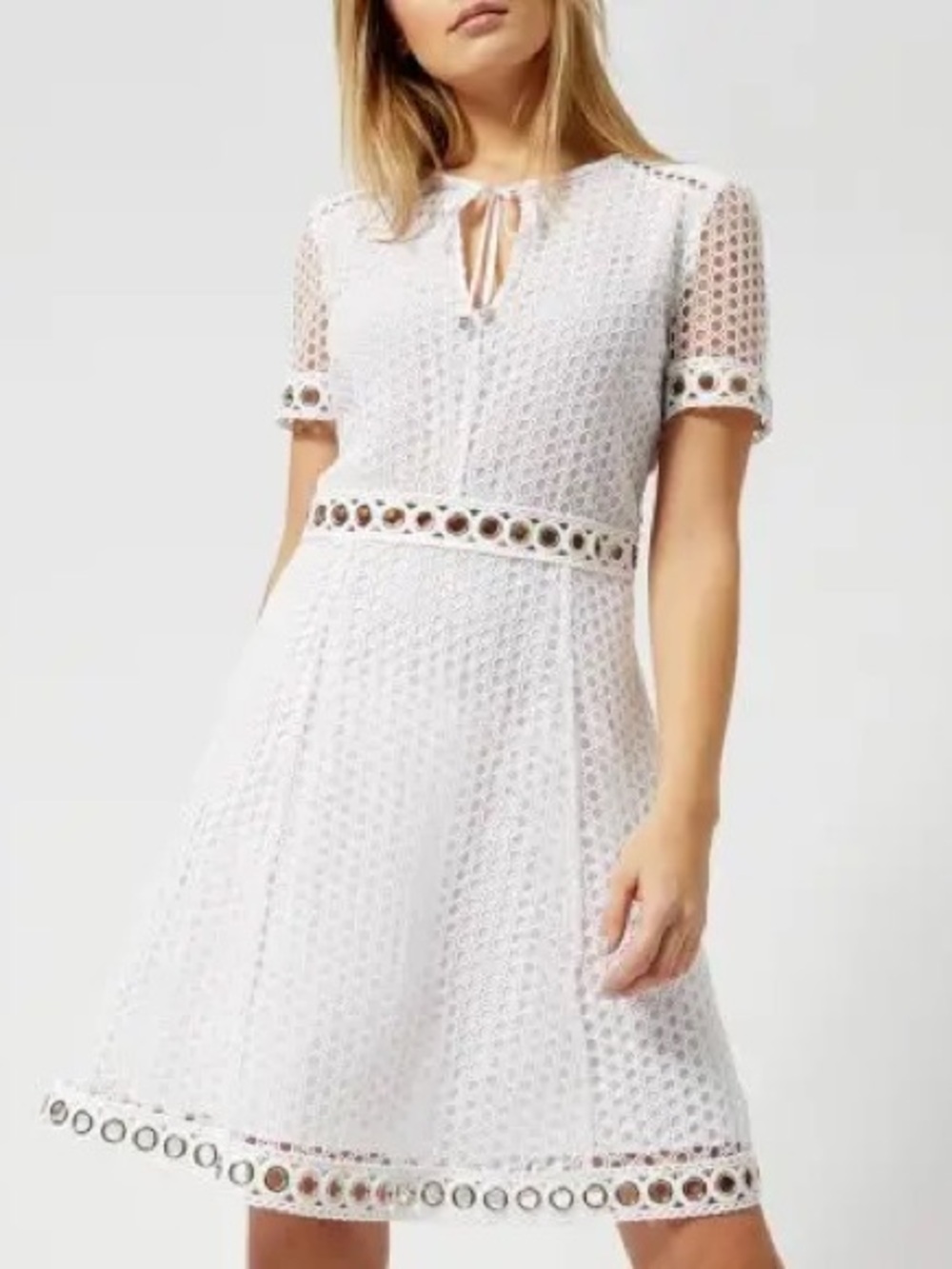 Mickael Kors White Eyelet Lace Dress